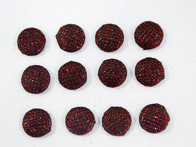 Red & Black Glitter Fabric Buttons