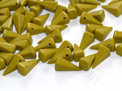 Green Pyramid Czech Glass Beads | The Design Cart (1722763870242)