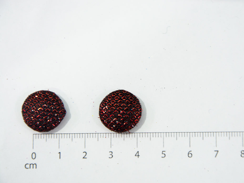 Red & Black Glitter Fabric Buttons