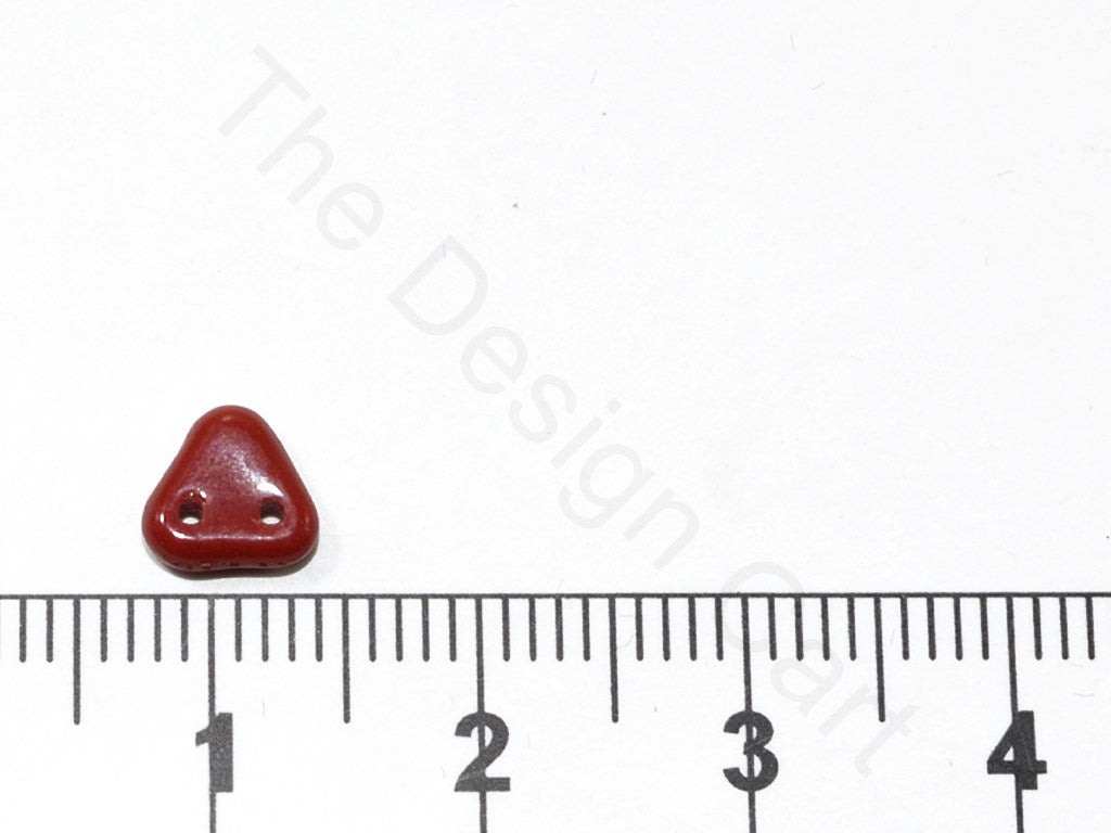 Maroon 2 Hole Triangular Czech Glass Beads | The Design Cart (1827261448226)