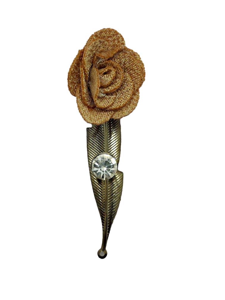 Brown Flower Brooch