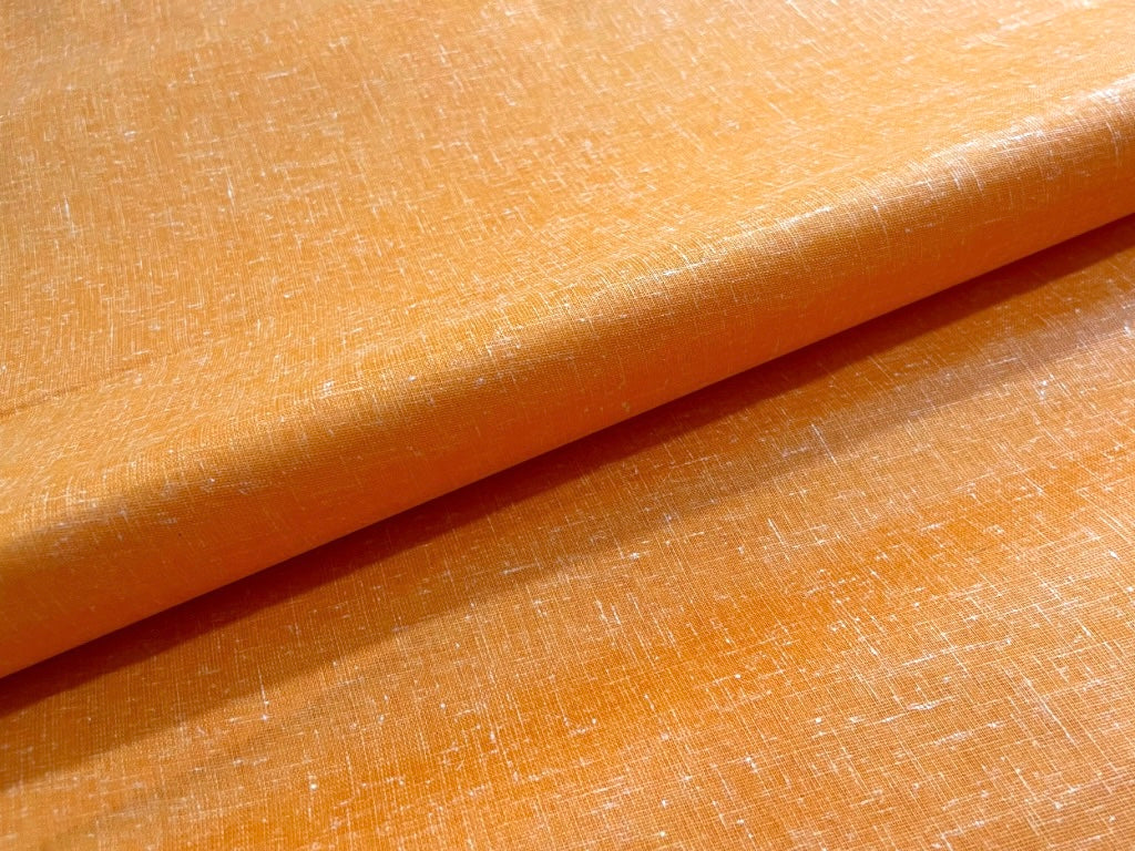 Orange Plain Cotton Linen Fabric