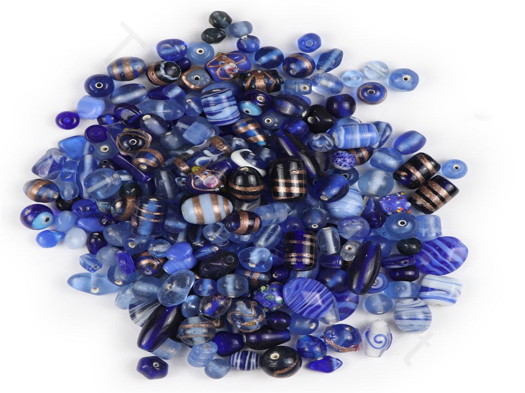 Blue Assorted Handmade Glass Beads | The Design Cart (1843986333730)