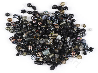 Black Assorted Handmade Glass Beads | The Design Cart (1843986759714)