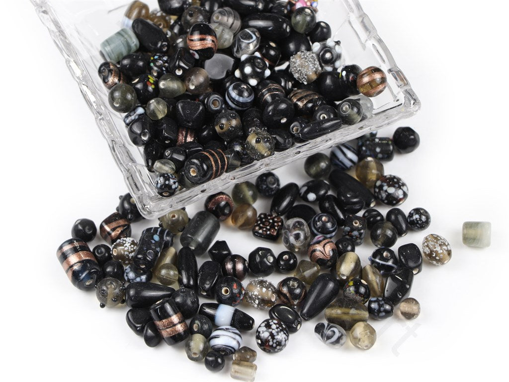 Black Assorted Handmade Glass Beads | The Design Cart (1843986759714)