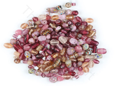 Pink Assorted Handmade Glass Beads | The Design Cart (1843986858018)