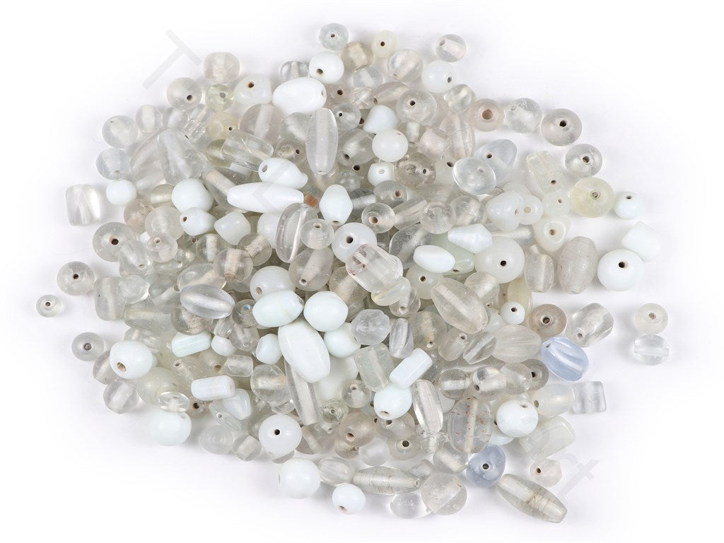 Crystal White Assorted Handmade Glass Beads | The Design Cart (1843986923554)