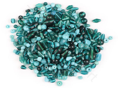 Dark Turquoise Assorted Handmade Glass Beads | The Design Cart (1843986989090)
