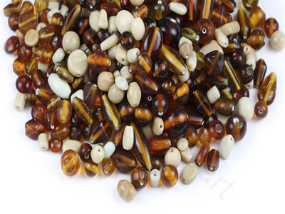 Brown Assorted Handmade Glass Beads | The Design Cart (1843987087394)