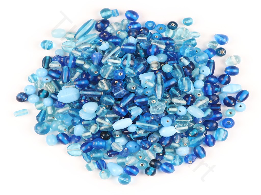 Blue Assorted Handmade Glass Beads | The Design Cart (1843987152930)