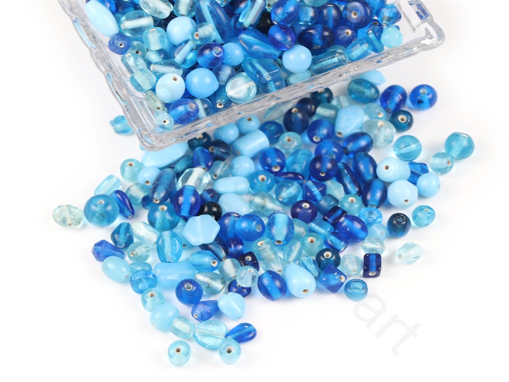 Blue Assorted Handmade Glass Beads | The Design Cart (1843987152930)