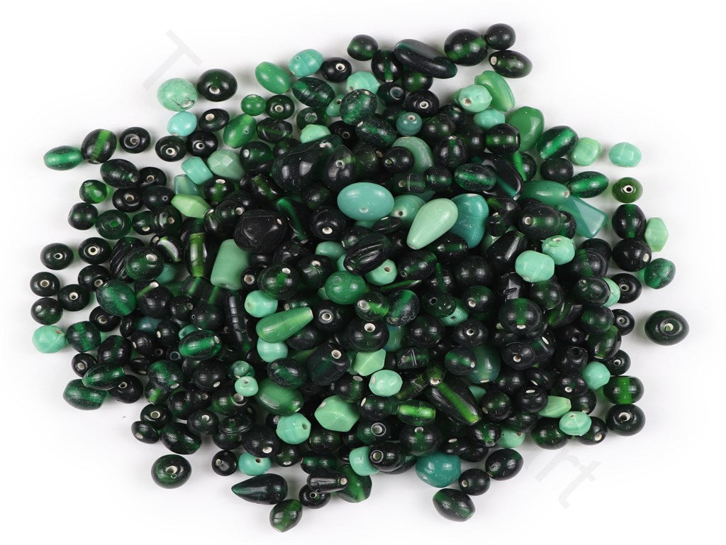 Dark Green Assorted Handmade Glass Beads | The Design Cart (1843987316770)
