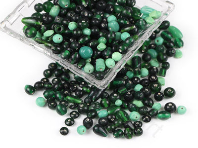 Dark Green Assorted Handmade Glass Beads | The Design Cart (1843987316770)