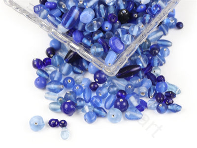 Navy Blue Assorted Handmade Glass Beads | The Design Cart (1843987415074)