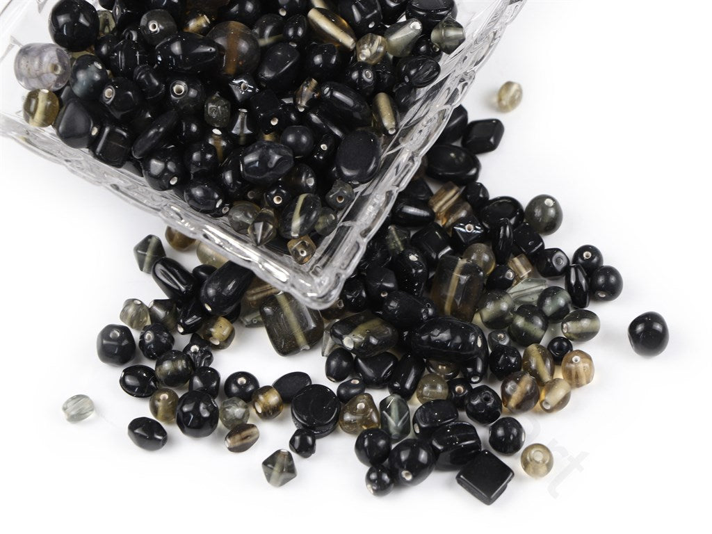 Black Assorted Handmade Glass Beads | The Design Cart (1843987480610)