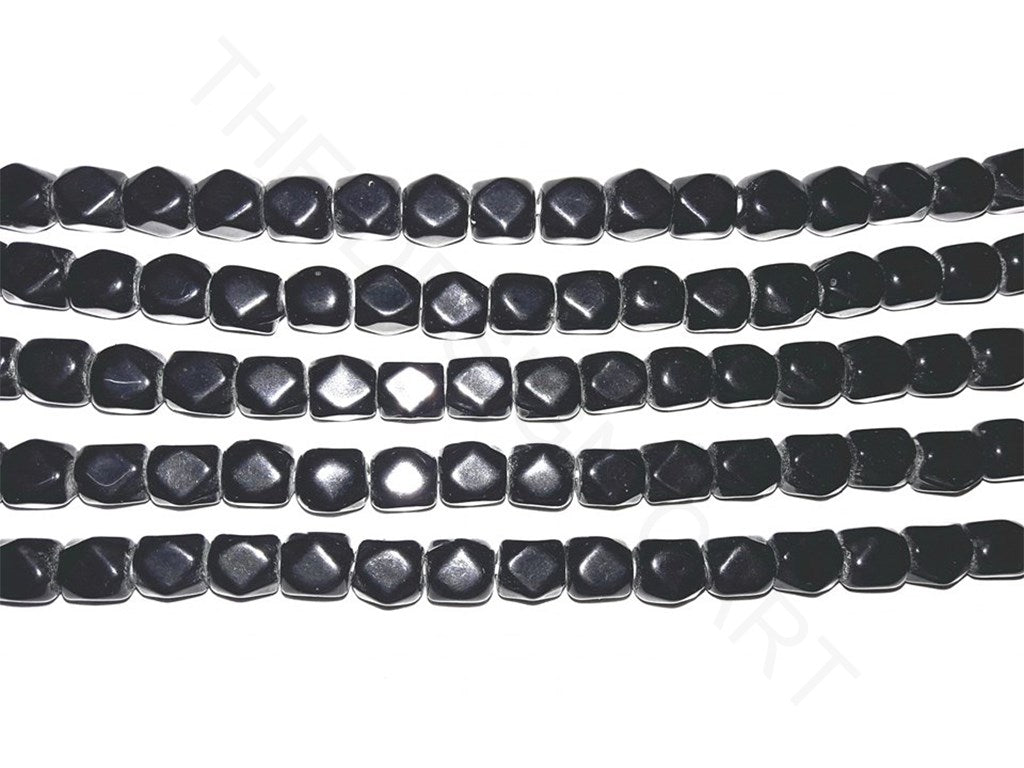 Black Rectangular Faceted Semi Precious Beads | The Design Cart (4333696057413)