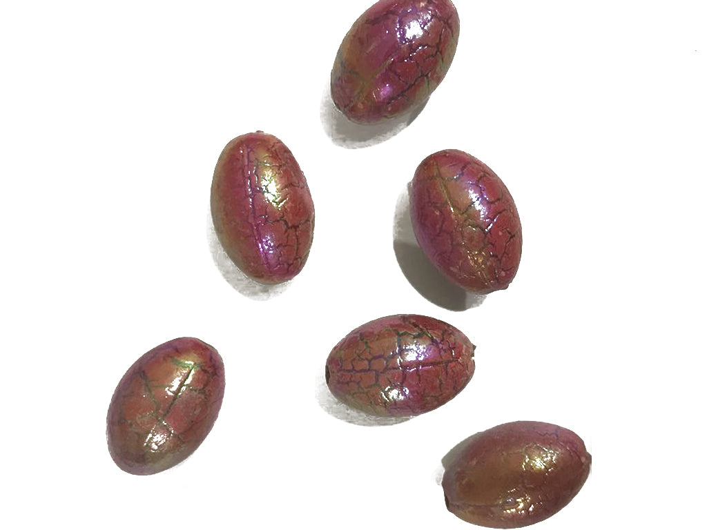 red-crack-design-oval-shaped-plastic-beads