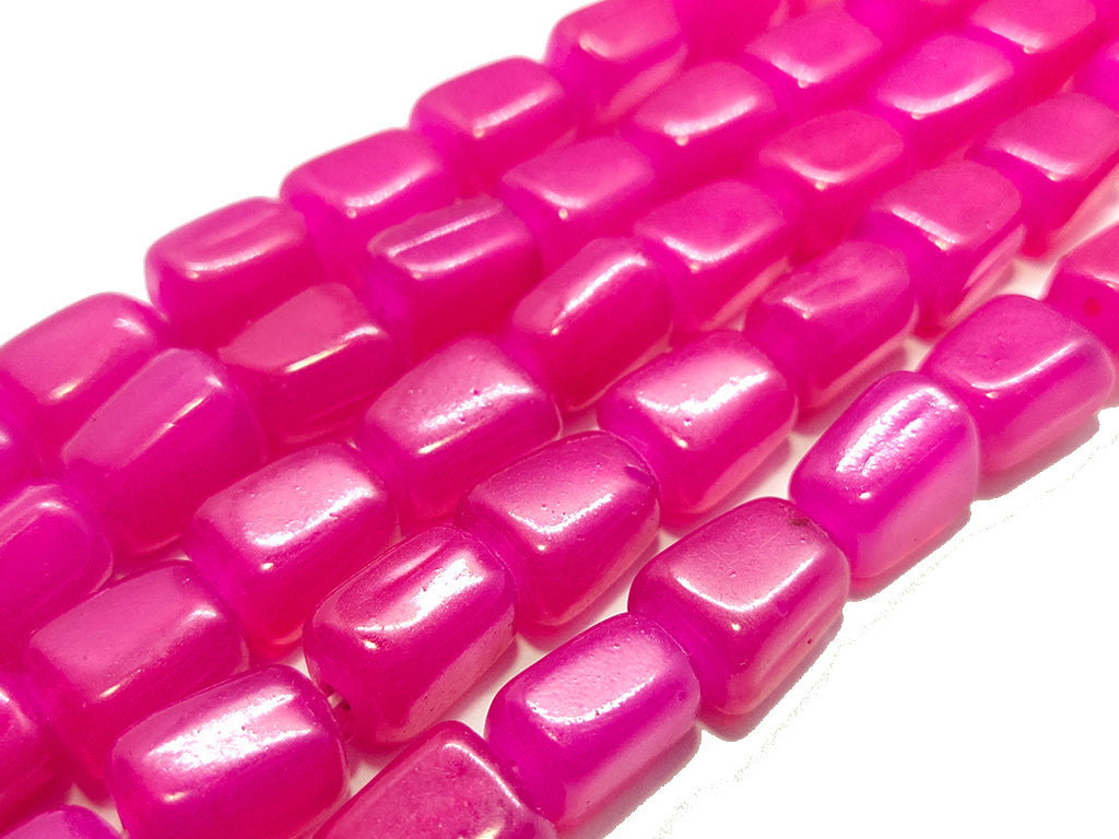 Magenta Fire Polished Tumble Glass Beads