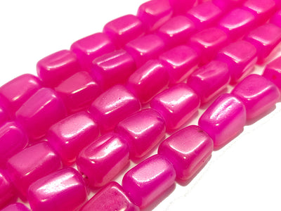 Magenta Fire Polished Tumble Glass Beads