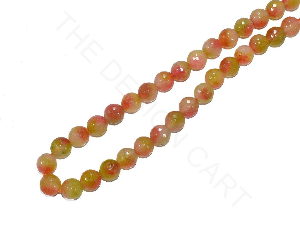 Yellow Pink Round Jade Semi Precious Stones | The Design Cart (3785183559714)
