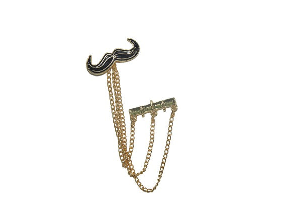 Black & Golden Mustache Designer Brooch