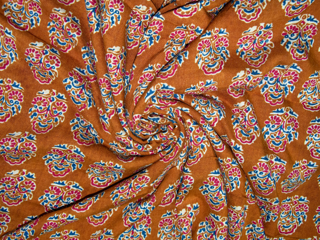 mustard-floral-ethnic-printed-rayon-fabric