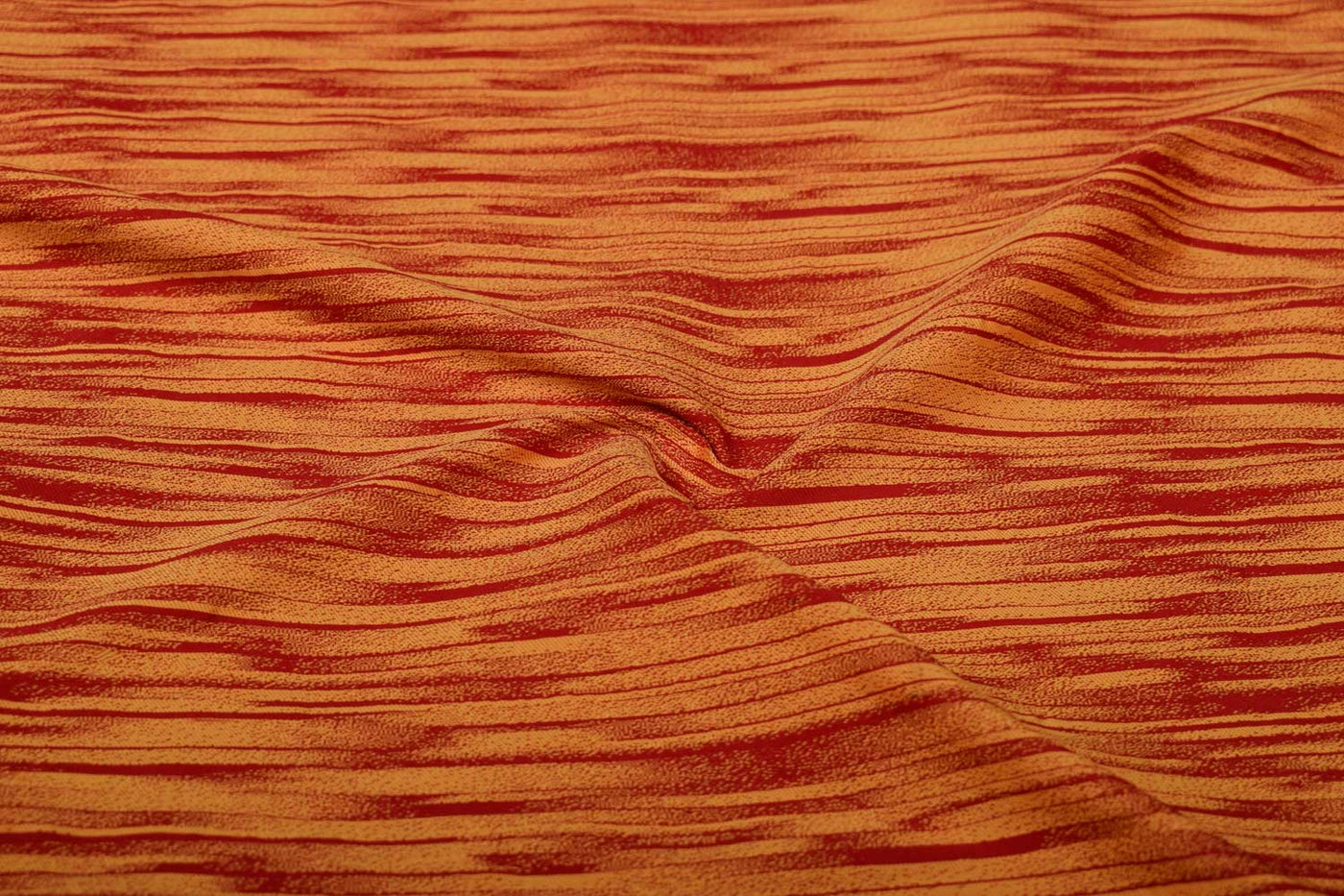 Orange, Coral Printed Dupion Fabric