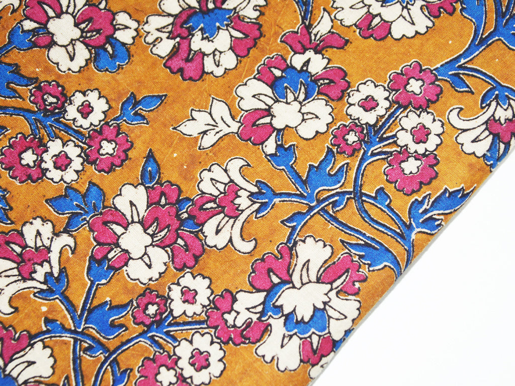 orange-floral-kalamkari-fabric