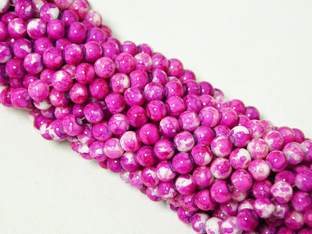 Hot Pink Spherical Glass Pearls | The Design Cart (4357669191749)