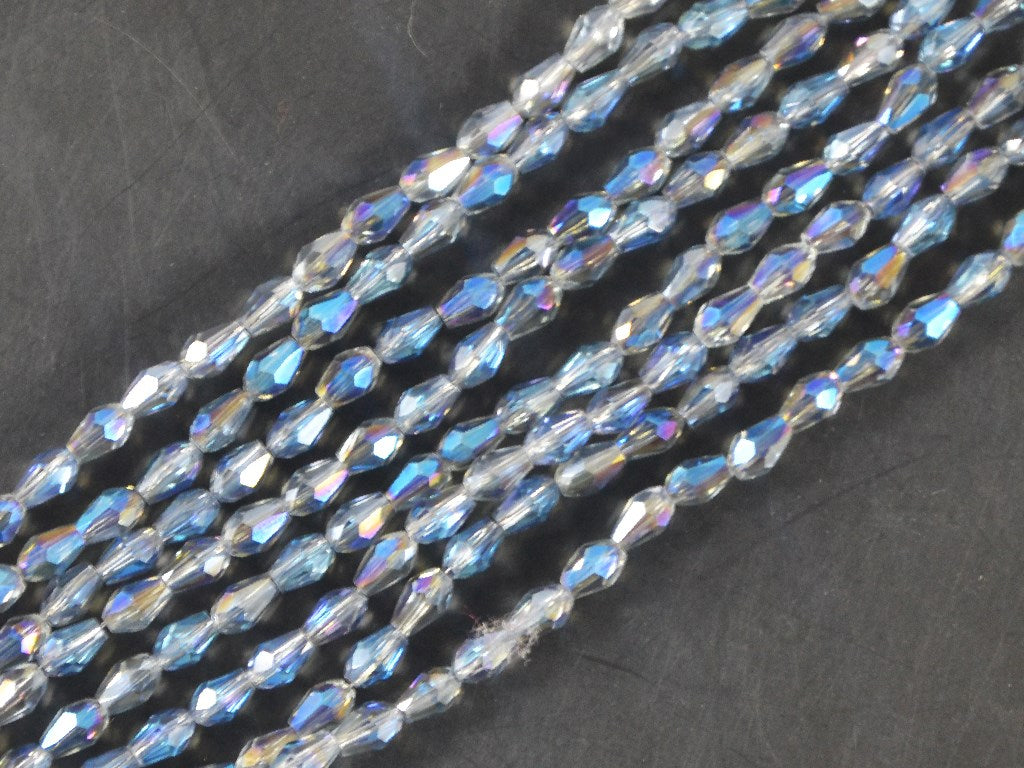 Light Blue White Dual Tone Drop / Briolette Crystal Beads | The Design Cart (4079157903394)