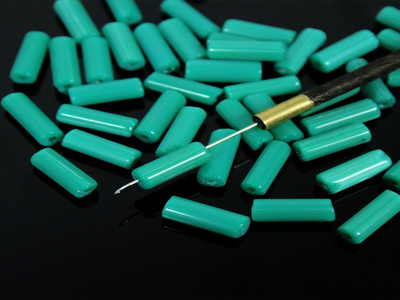 green-tube-ceramic-beads