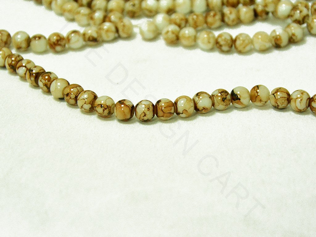 Olive Brown Spherical Glass Pearls | The Design Cart (4357669224517)