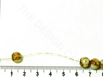 Olive Brown Spherical Glass Pearls | The Design Cart (4357669224517)