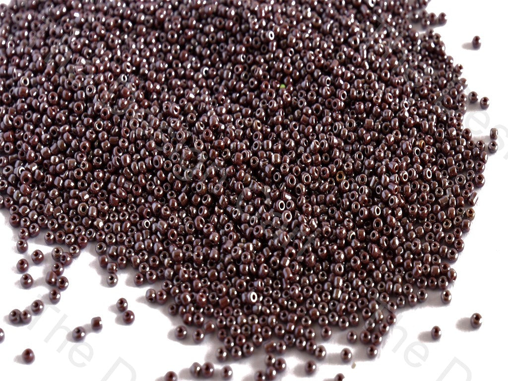 Opaque Brown Luster Round Rocailles Seed Beads | The Design Cart (1529881329698)