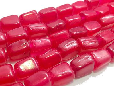 Cherry Red Fire Polished Tumble Glass Beads