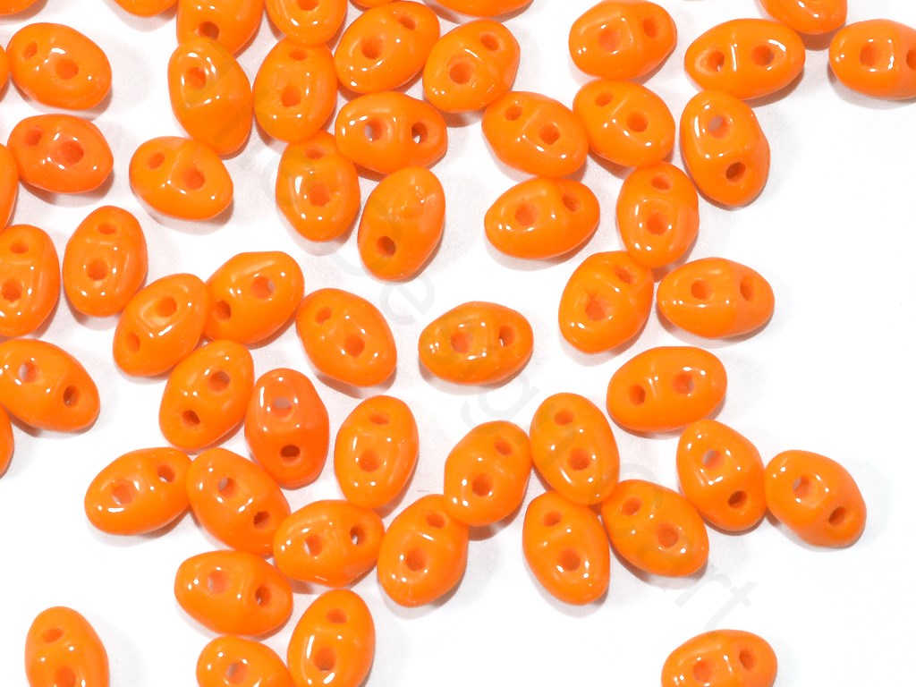 Orange 2 Hole Super Duo Beads | The Design Cart (1827261513762)