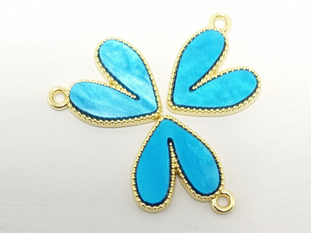 Blue Heart Enamel Charm