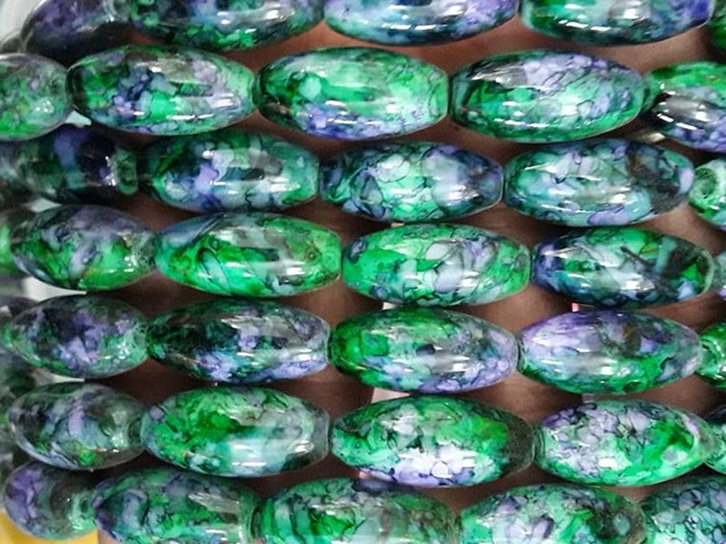 Green Blue Designer Taiwan Glass Beads | The Design Cart (4351283298373)