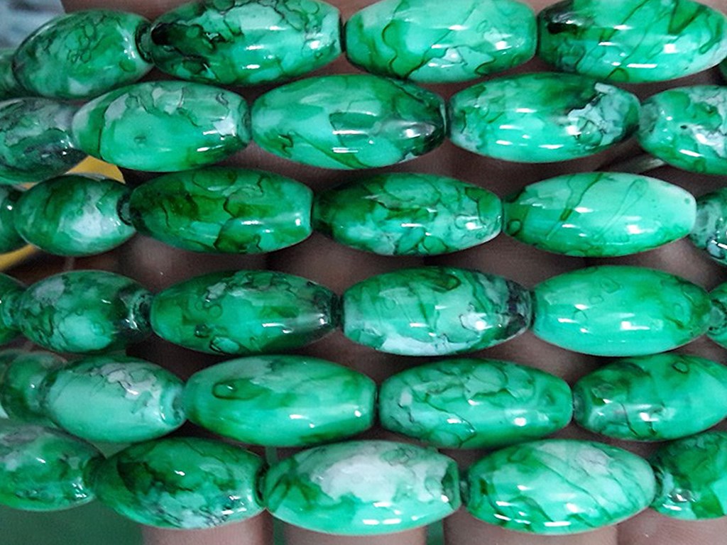 Dark Green Designer Taiwan Glass Beads | The Design Cart (4351283331141)