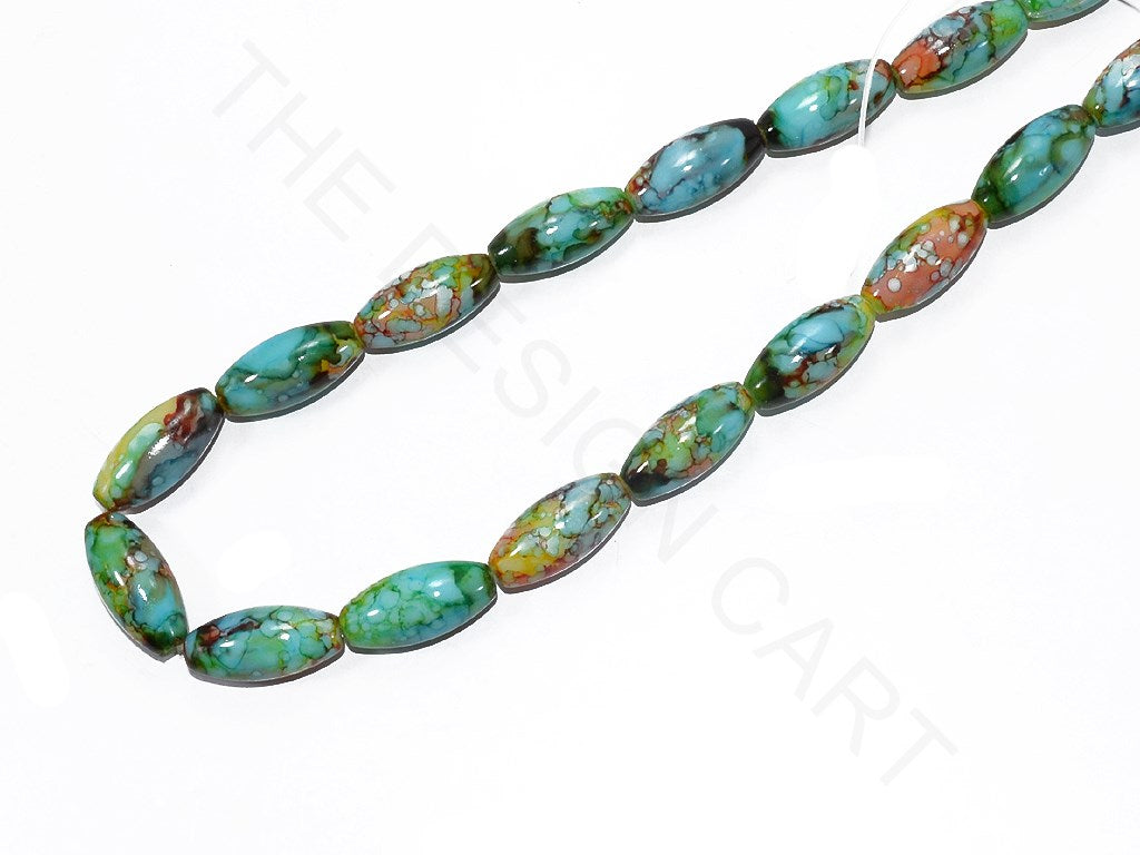 Sea Green Oval Glass Pearls | The Design Cart (3785181691938)