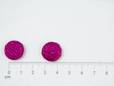 Magenta Glitter Fabric Buttons