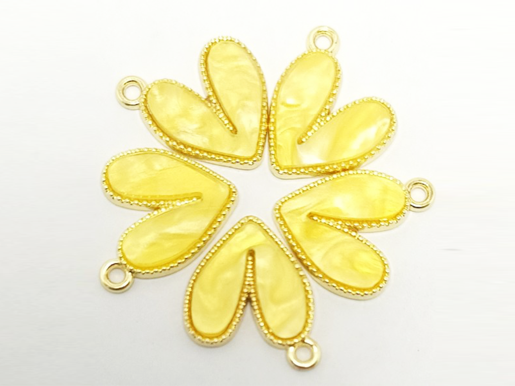 Yellow Heart Enamel Charm