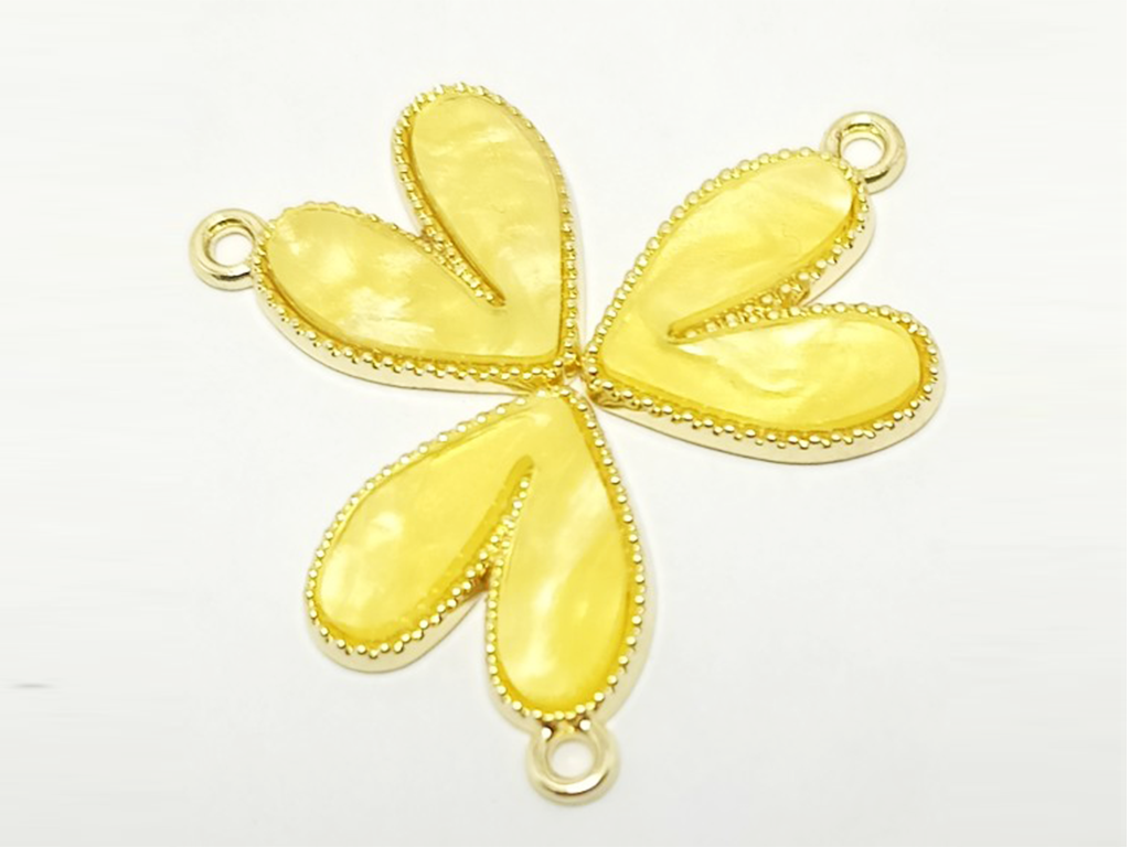 Yellow Heart Enamel Charm