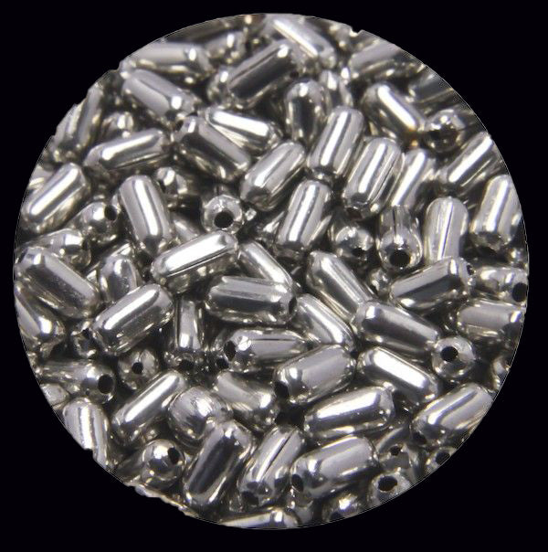Silver Bugle Metal Pipe Beads