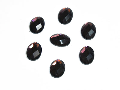 Dark Purple Oval Glass Stones