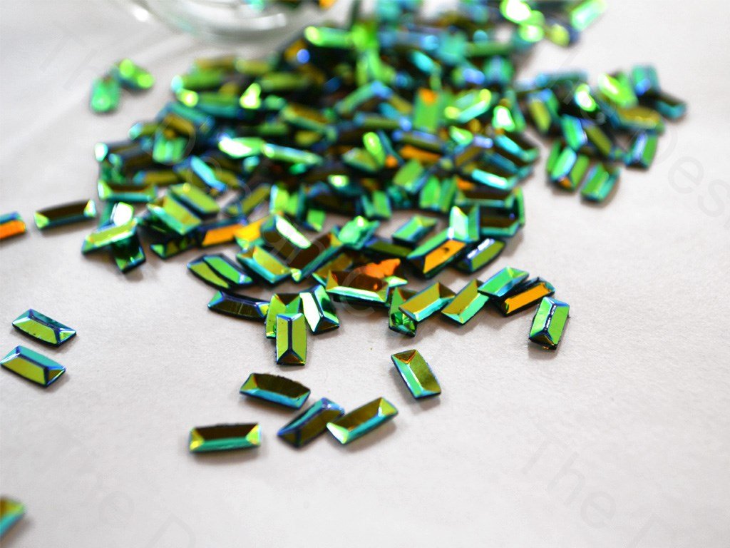 Green-Golden Dual Colour Rectangular Plastic Sequins (1581801734178)