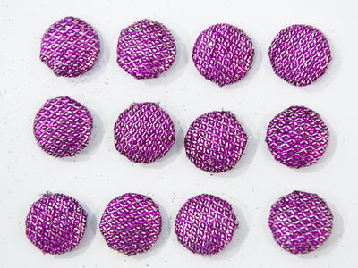 Purple Glitter Fabric Buttons