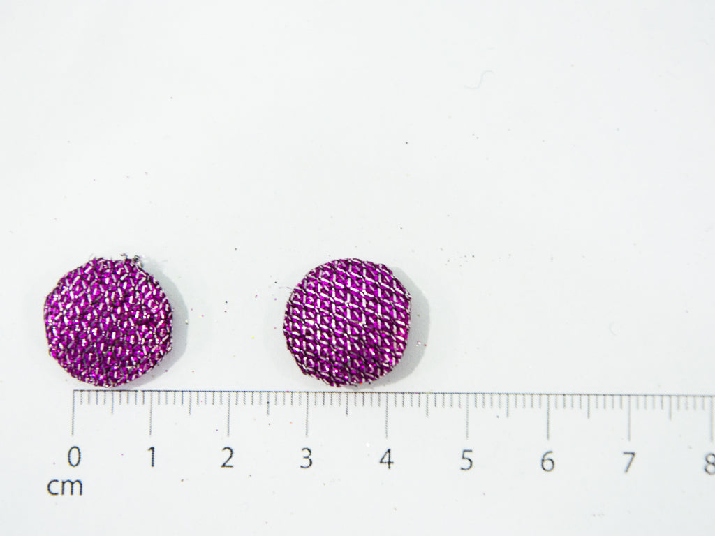 Purple Glitter Fabric Buttons