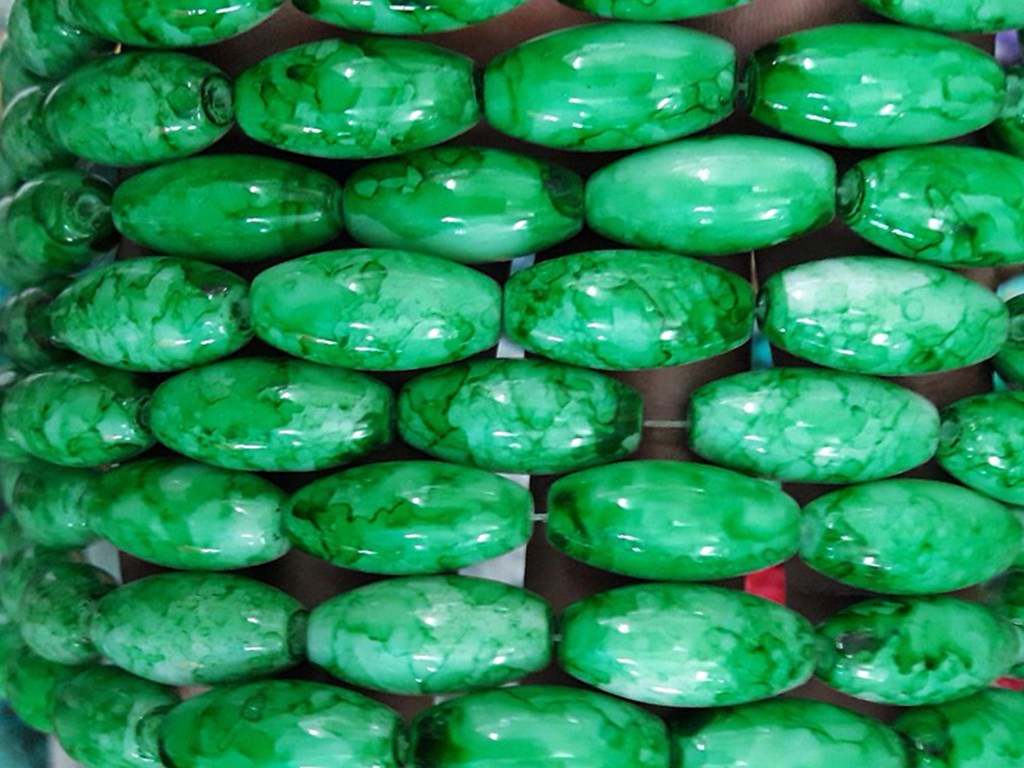Dark Green Designer Taiwan Glass Beads | The Design Cart (4351283658821)