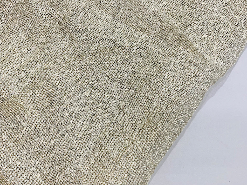 Off White Loose Weave Cotton Poly Fabric